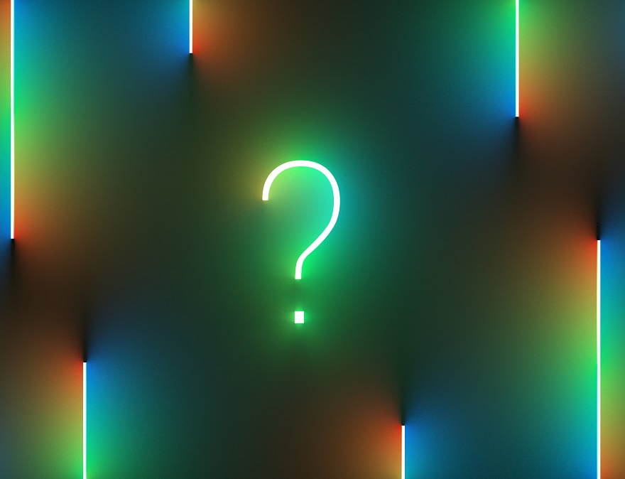 question mark sign led light illustration2